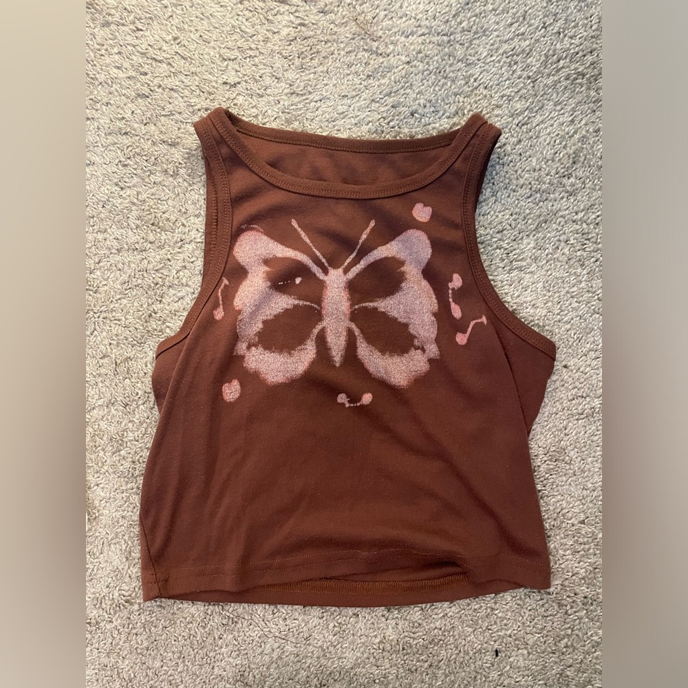 Vintage Y2K tank top with butterfly design